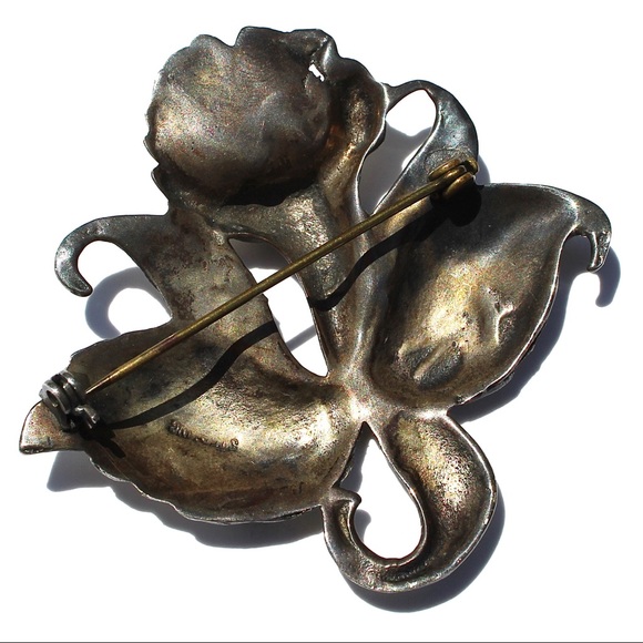 Vintage Sterling Silver Calla Lily Brooch Estate - Picture 4 of 7